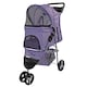 image 4 of Pet Stroller Dog Cat Puppy Pram Pushchair Travel Cart Jogging Buggy Carrier (Purple Dot with Cover)