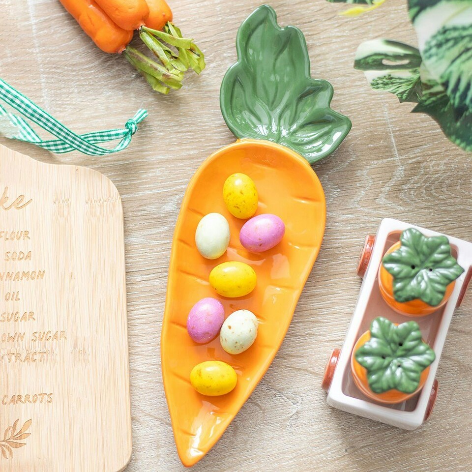 image 1 of Carrot Shaped Serving Dish Orange