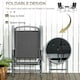 image 4 of Outsunny Bistro Set Folding Chairs & Coffee Table for Balcony, Black Black | Black