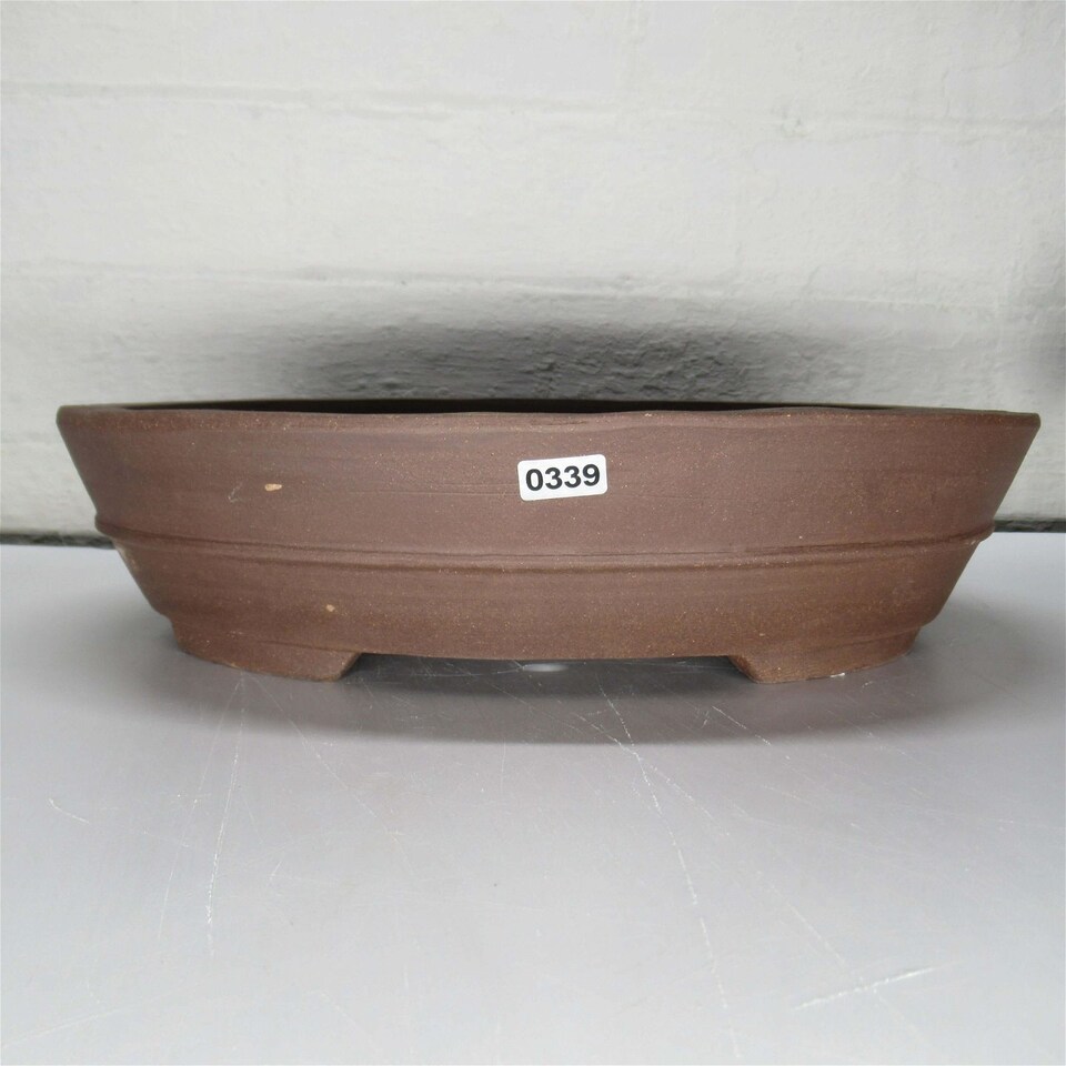 Yorkshire Bonsai 31cm Unglazed Bonsai Pot Oval 31cm x 24cm x 7cm Oval Brown