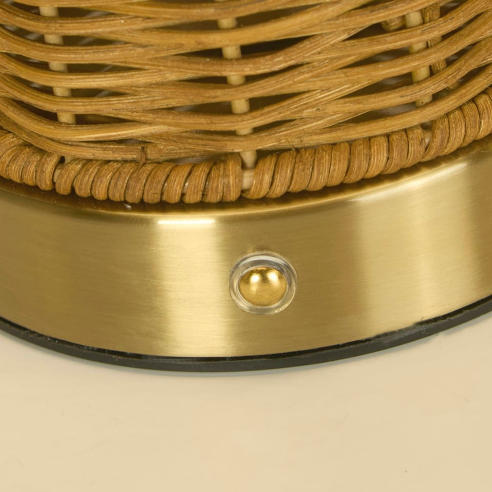 image 1 of RECHARGEABLE RATTAN TABLE LAMP Brown
