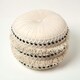 image 3 of Homescapes Sahara Cream & Black Macrame Tufted Boho Pouffe