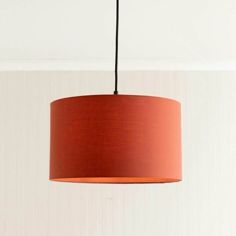 image 1 of ValueLights Reni Medium Rust Lamp Shade & Bulb Orange