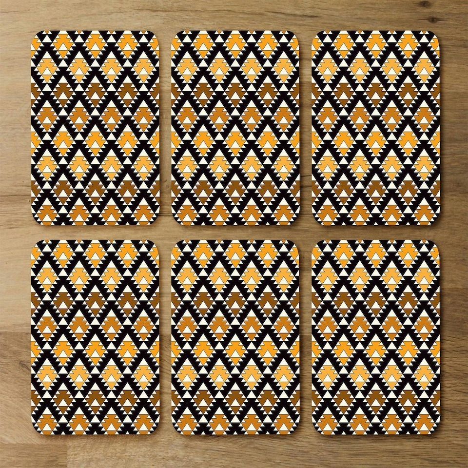 image 1 of Repeated triangles geometric background (Coaster)