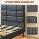 image 4 of HOMCOM 3ft Upholstered Single Bed Frame w/ Wooden Slat No Box Spring Needed