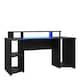 image 1 of Tezaur Curved Black Gaming Desk with Colour Changing LED