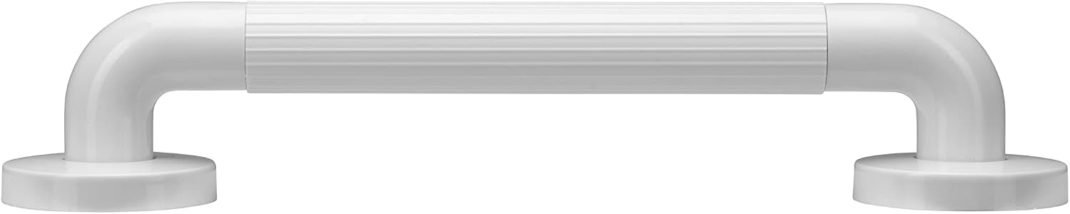 Croydex White Straight Grab Bar Hand Rail, Plastic Shower Handle, 300mm
