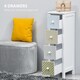 image 3 of HOMCOM Drawer Cabinet, 4 Drawer Storage Organizer Unit Bathroom Bedroom