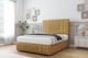 image 3 of Sloomy Kingsley Mustard Plush Divan Bed Base 2 Drawers Right Side With 54 Inch Floor Standing Headboard & 12 Inch Matching Footboard | Gold | Mustard | King | 1