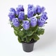 image 2 of Homescapes Set of 3 Artificial Rosebuds with Gypsohila in Grave Vase