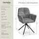 image 6 of Swivel Chair Lenia - upholstered, padded, 56.5 x 54 x 86 cm - Set of 2 Grey | Velvet Look Anthracite/Black