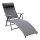 image 1 of Outsunny Sun Lounger Recliner w/ Pillow Foldable 7 Levels Textilene Grey