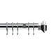 image 1 of 35mm Fixed Length Metal Curtain Pole Set Chrome Aztec Finial 190cm