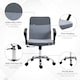 image 7 of Vinsetto Office Chair Linen Fabric Swivel Computer Desk Chair Home Study Adjustable Chair with Wheels, Grey