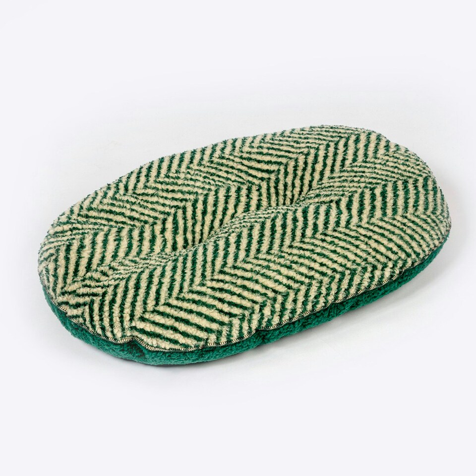 image 1 of Fleece Green Herringbone Quilted Mattress Small (21")