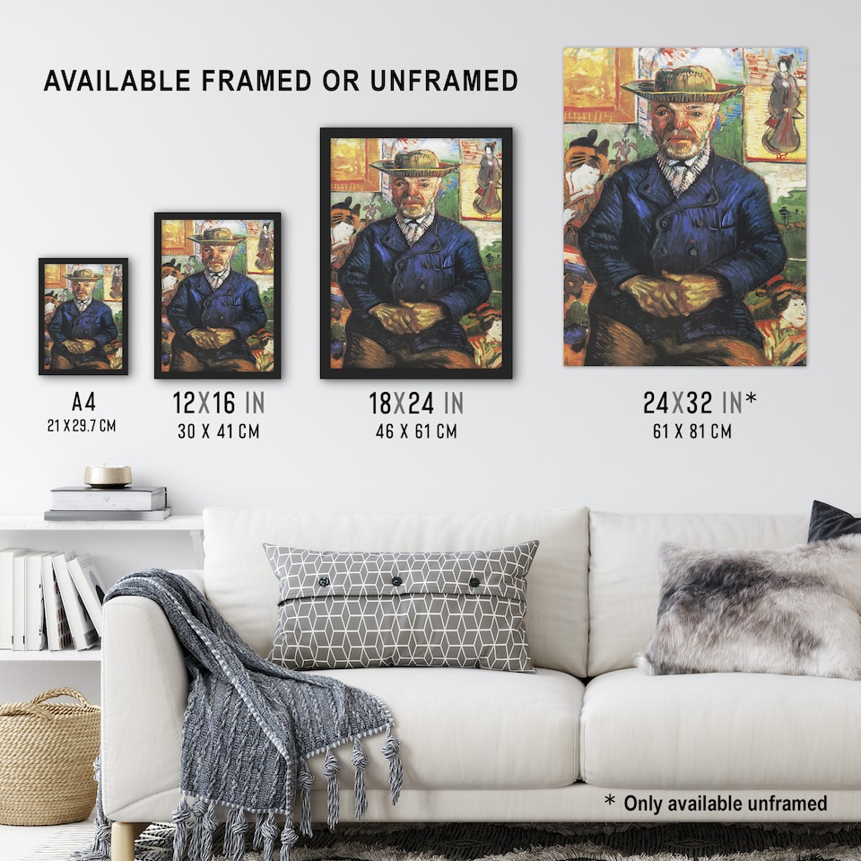 image 1 of Portrait of Pere Tanguy Van Gogh Vintage Huge Wall Art Poster Print 24X32"