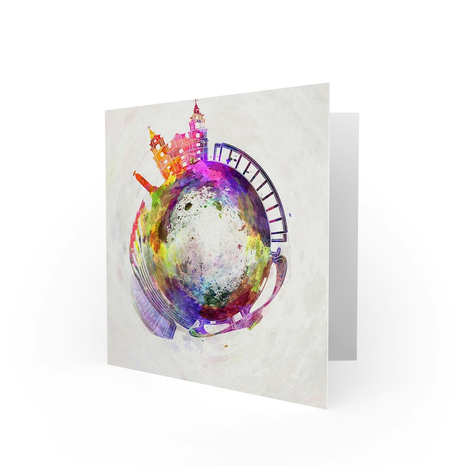 image 1 of Little World Minsk City Skyline Art Blank Just to Say Card