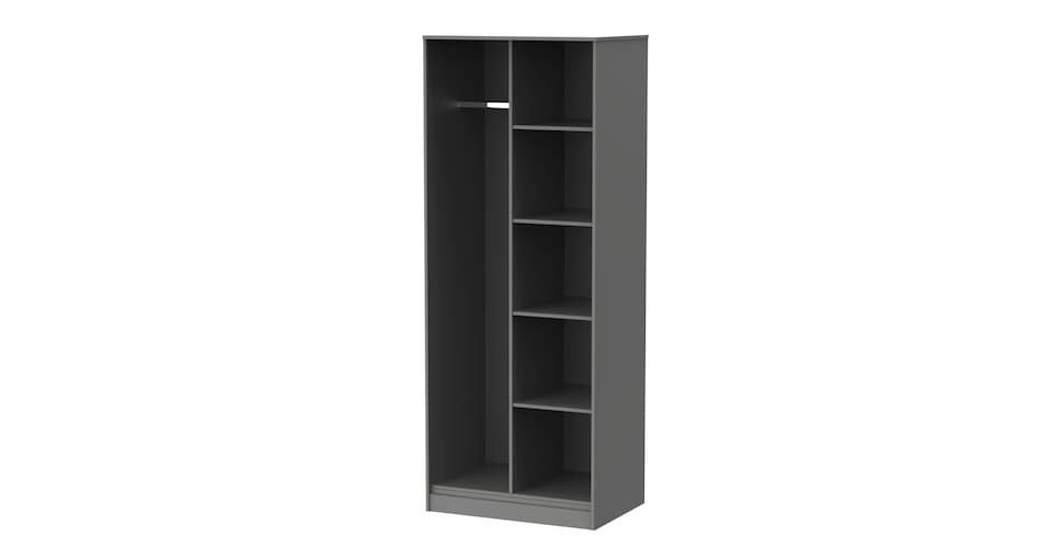 image 1 of Metro Tall Open Wardrobe in Dusk Grey (Ready Assembled) | Grey | Dusk Grey