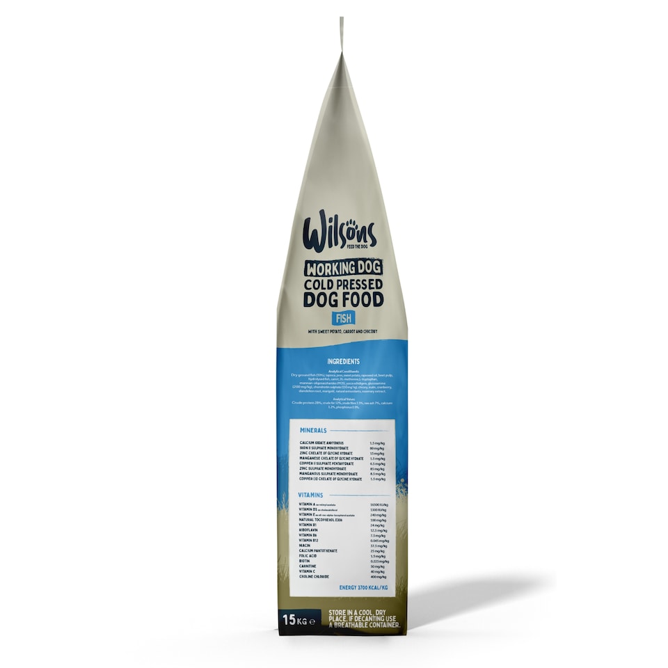 image 1 of Wilsons Fish Cold Pressed Working Dog Food Natural High Energy Protein Diet - 15kg bag