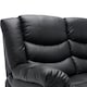 image 5 of Seattle 2 Seater Manual High Back Bonded Leather Recliner Sofa (Black)