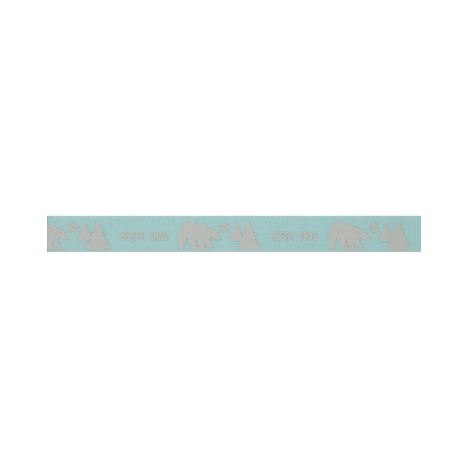 Berisfords Beach Blue 25mm Polar Bear Ribbon for Dressmaking - per metre