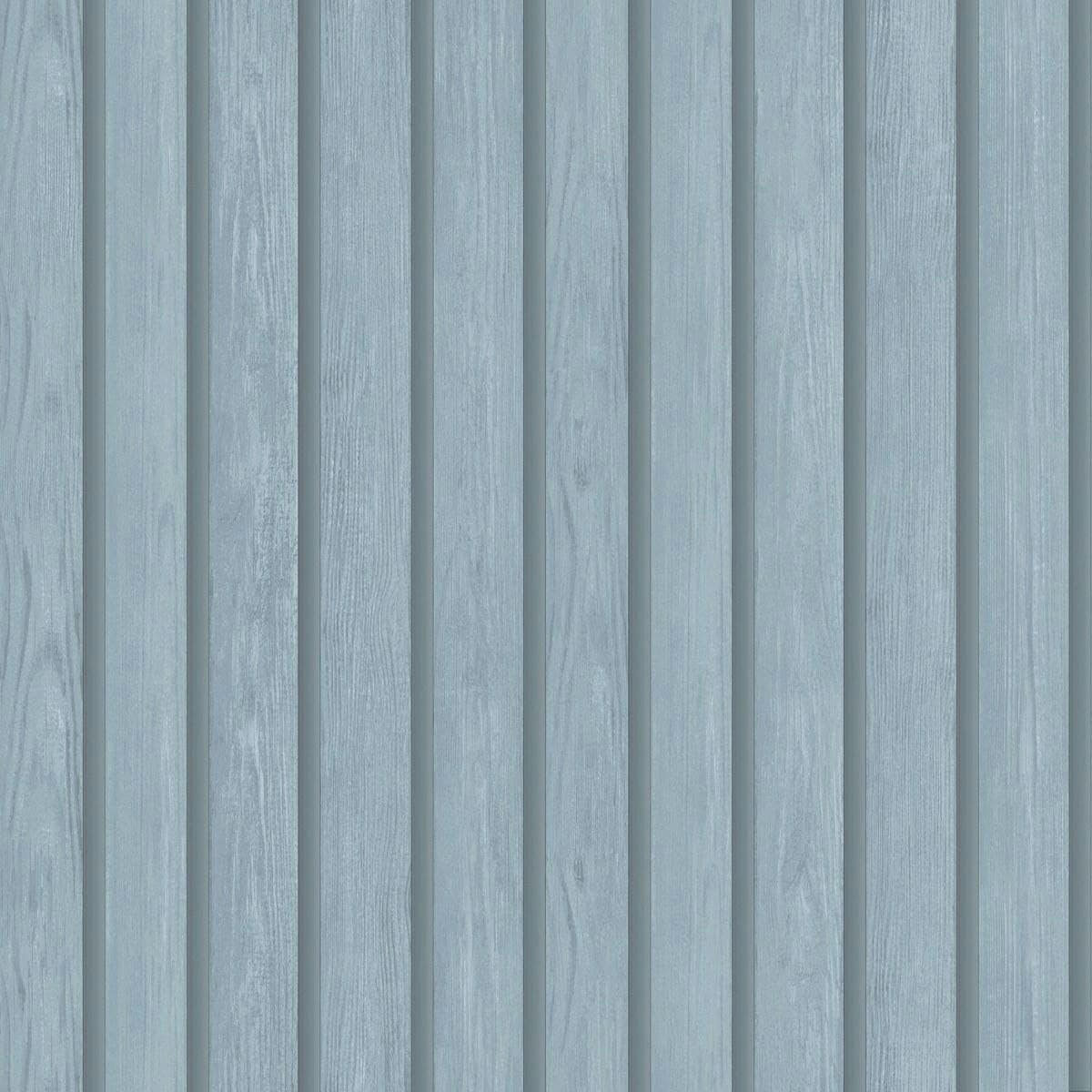 Holden Décor Wood Slats Wallpaper - Blue - 10m x 53cm Blue
