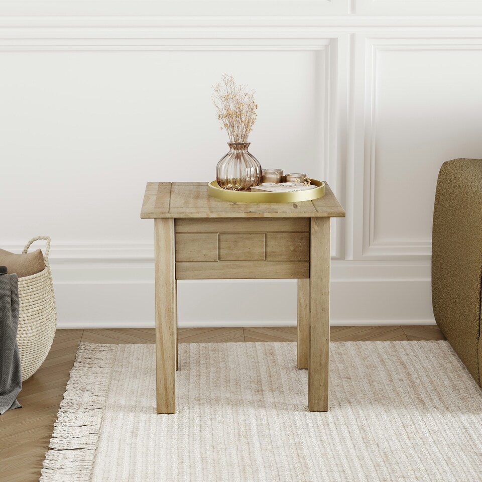 image 1 of Vida Designs Panama Lamp Table Side Sofa Bedside Coffee Table, Solid Pine Wood