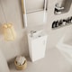 image 3 of Cloakroom Floor Standing 1 Door Vanity Unit with Basin, 400mm - Gloss White White