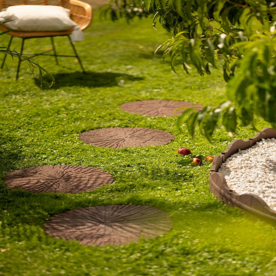 image 1 of Eco-Friendly Garden Stepping Stones - Cracked Log Brown (Pack of 4)