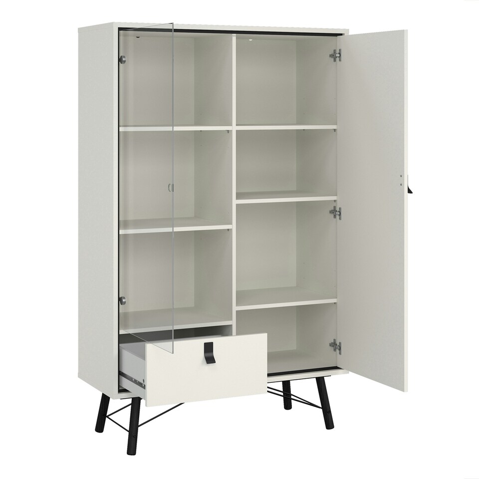 image 1 of Ry China Cabinet 1 Door 1 Glass Door 1 Drawer in Matt White