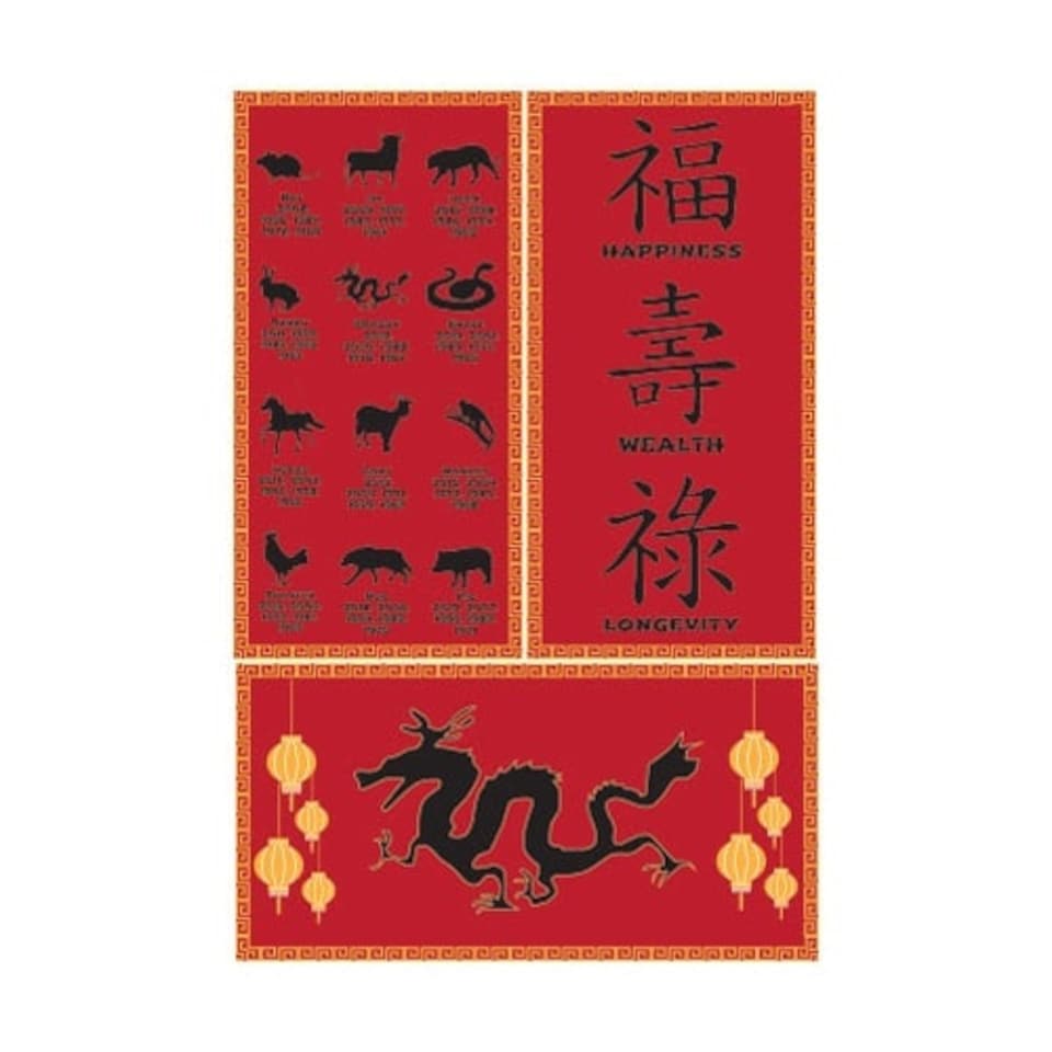 Chinese PVC Party Sign Decorations 51cm x 26cm - Pack of 3