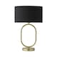 image 7 of ValueLights Antonia Black Fabric Drum Lamp Shade Brushed Gold Oval Table Lamp with LED Bulb Gold