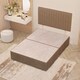 image 2 of Texas Divan Bed Base with 30 Inch Headboard Plush Velvet | Brown | Beige