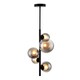 image 2 of Set of 2 Cole - Black with Smoke Glass 5 Light Ceiling Pendants