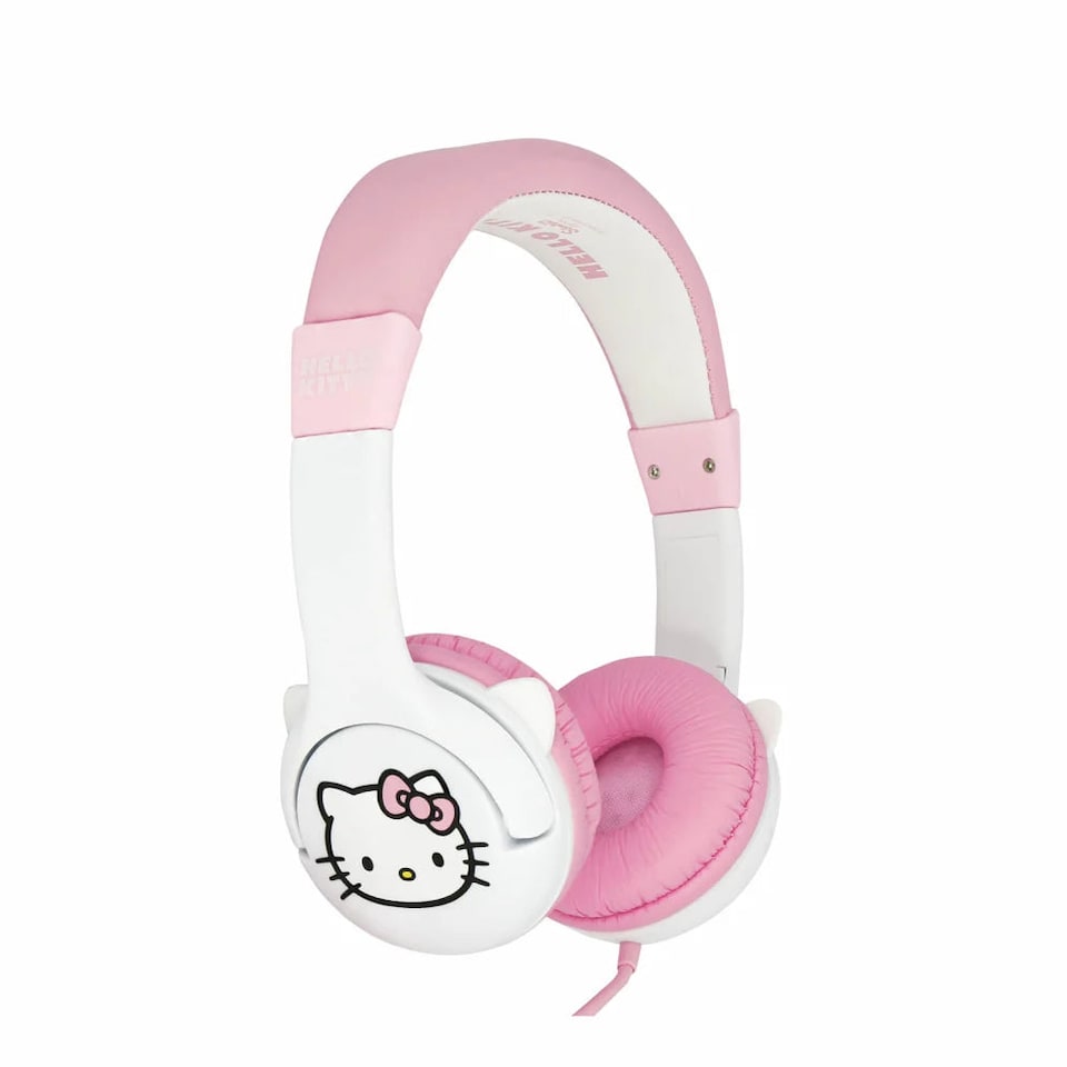 image 1 of Hello Kitty Pink Children's Headphones with Rubber Ears | Pink