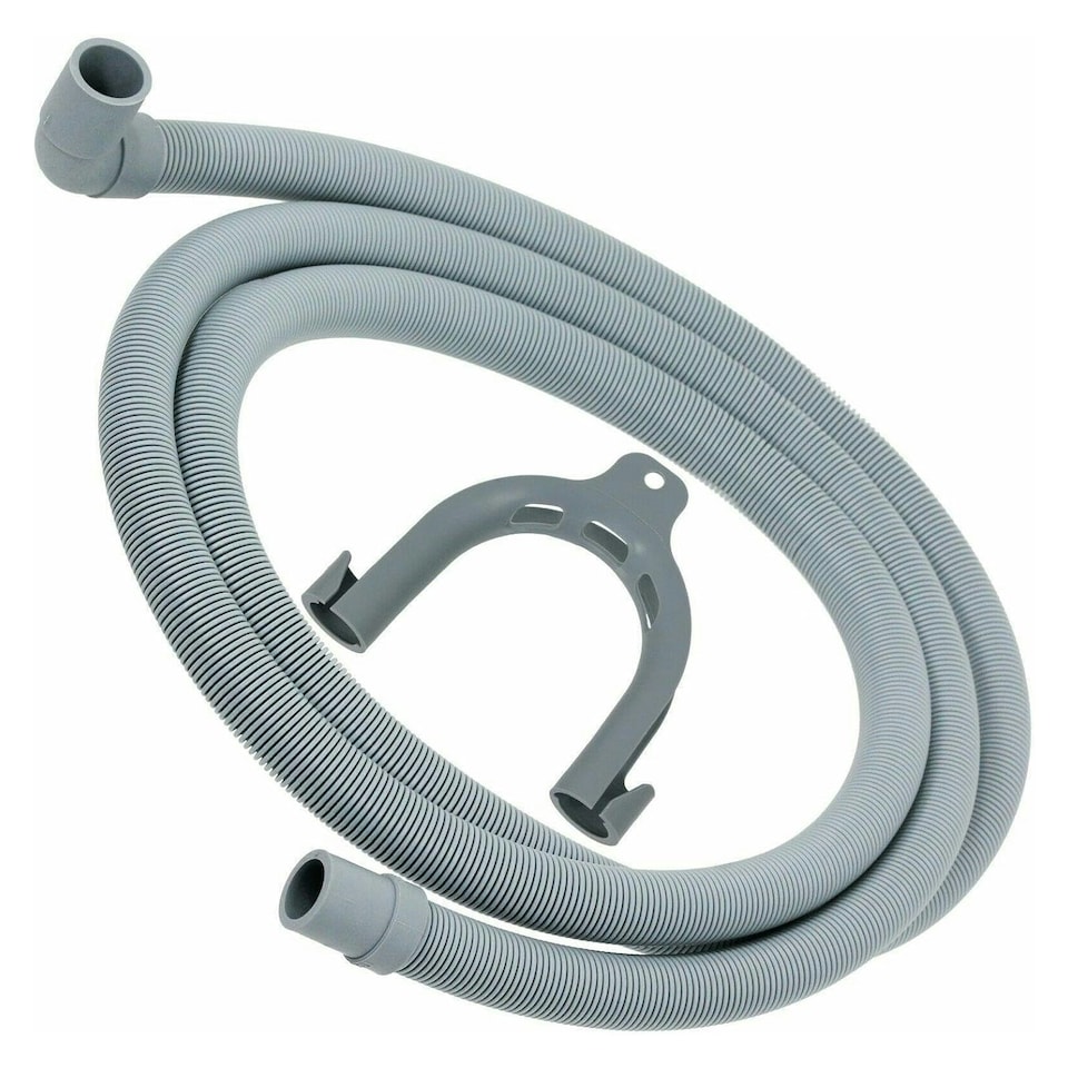 image 1 of SPARES2GO Universal Drain Hose with Right Angle End for Washing Machines (2.5m, 19mm / 21mm)