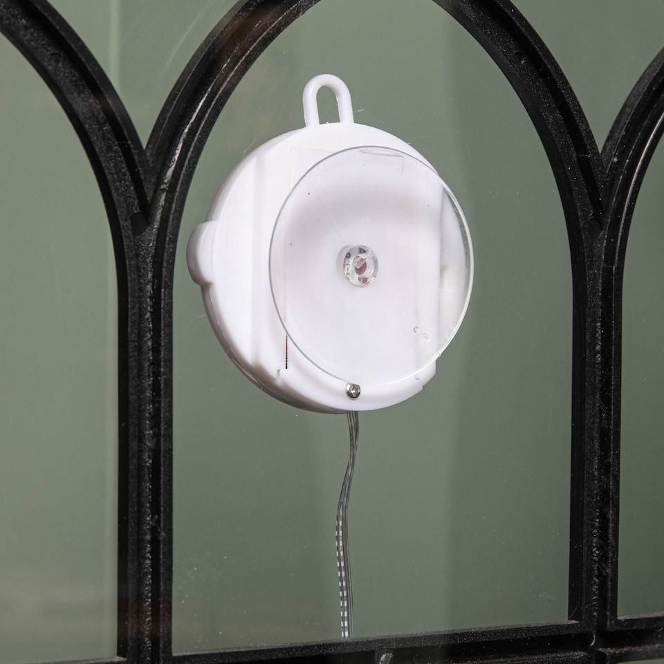 image 1 of 21cm Battery Operated Light up Christmas Bell Window Decoration with Warm White LEDs