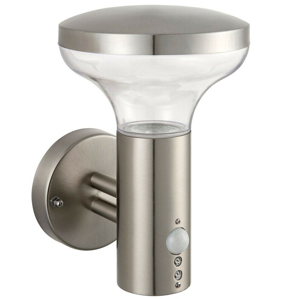 image 1 of IP44 Outdoor LED Lamp Stainless Steel Wall PIR Light Modern Porch Cool White