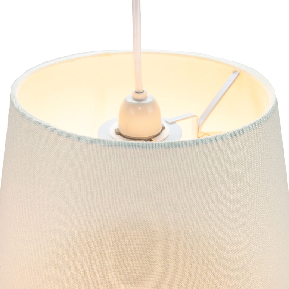 image 1 of Traditional 12 Inch Cream Linen Fabric Drum Table/Pendant Lampshade 60w Maximum | Cream | Cream | 1