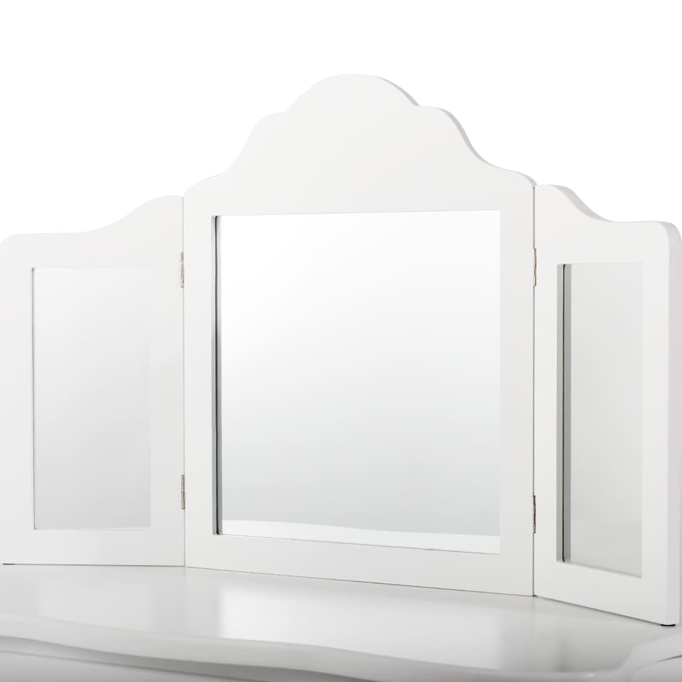 image 1 of COSTWAY Kids Vanity Makeup Table Set Princess Makeup White