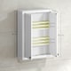 image 3 of HOMCOM Wall Mounted Storage with Adjustable Shelves, Bathroom Wall Cabinet White