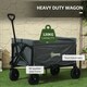 image 4 of Outsunny 120L Folding Collapsible Wagon with Adjustable Handle, Black