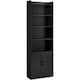 image 1 of Yaheetech 7-Tier Tall Bookcase with 2-Door Cabinet-Black