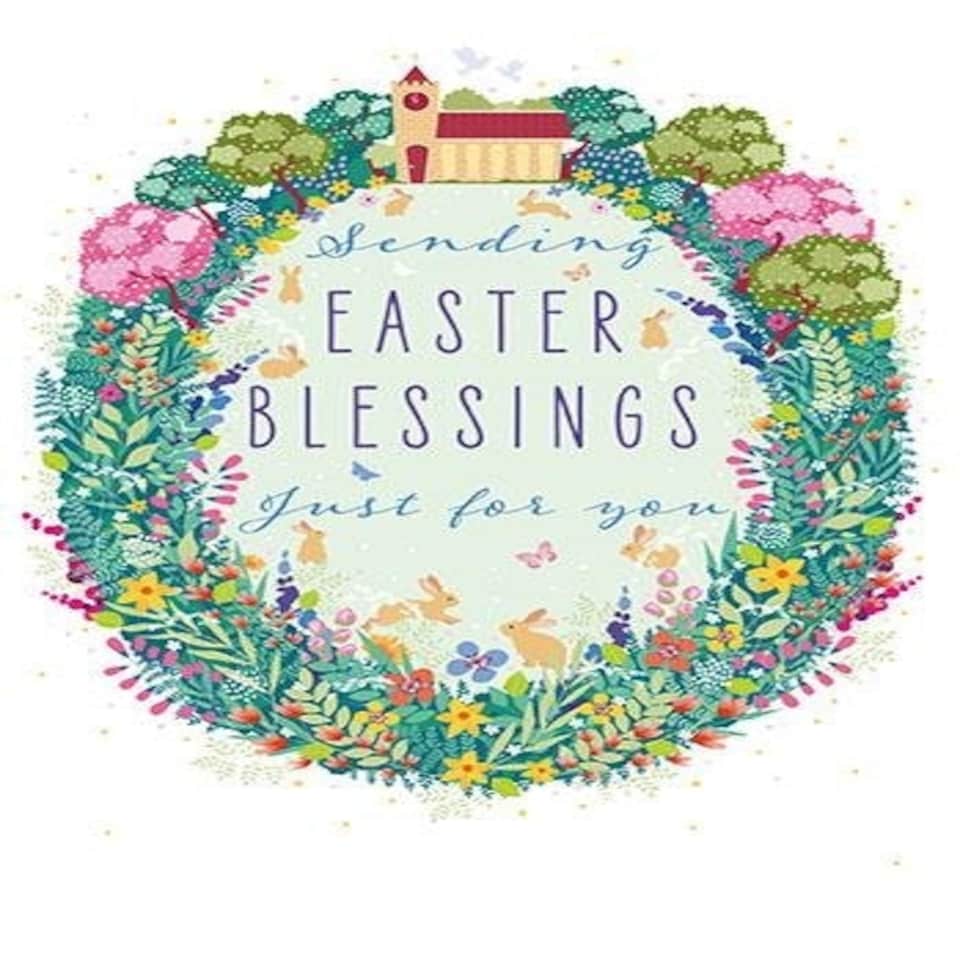 Words 'n' Wishes Easter Card for Friends and Family, 17.6 x 12.7 cms, FSC Certified and Multi-Coloured