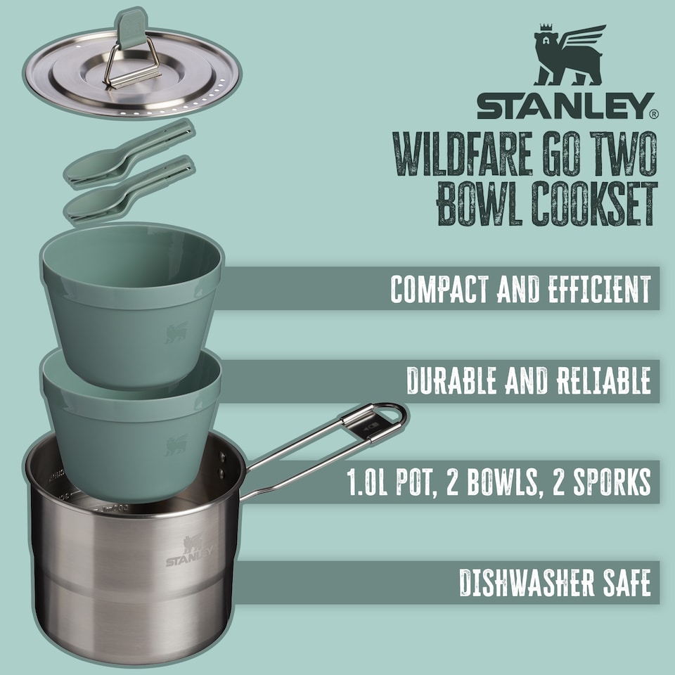 image 1 of Wildfare Go Two Bowl Cookset for Camping | Grey | Silver | One Size | 1