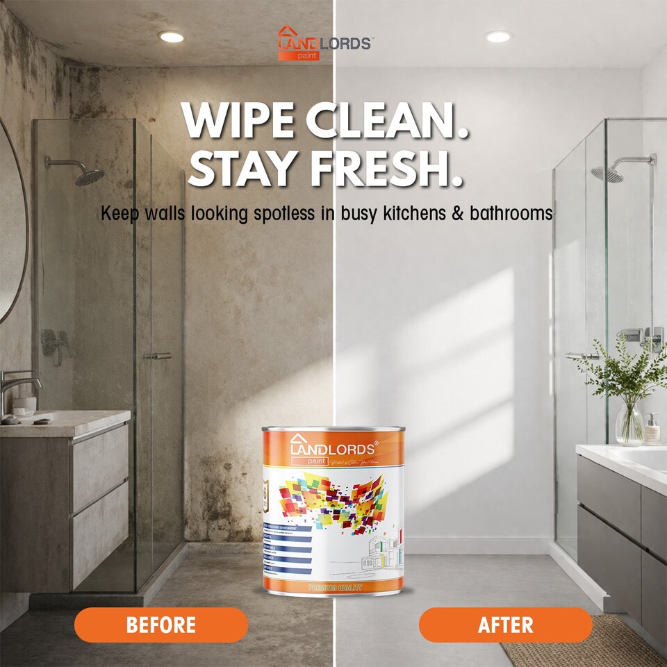 image 1 of Landlords Paint - Kitchen & Bathroom Paint - Mould Resistant, Washable & Durable - Brown - 1L
