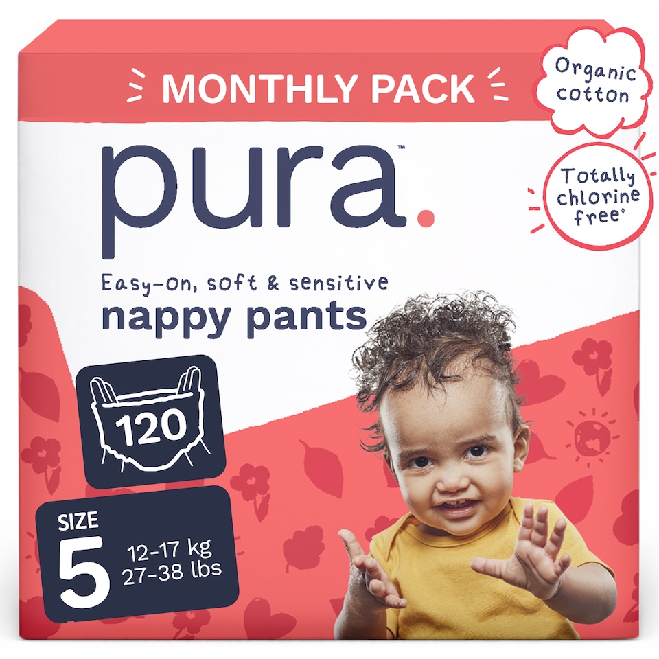 image 1 of Pura Soft & Sensitive Nappy Pants 5, 120ct