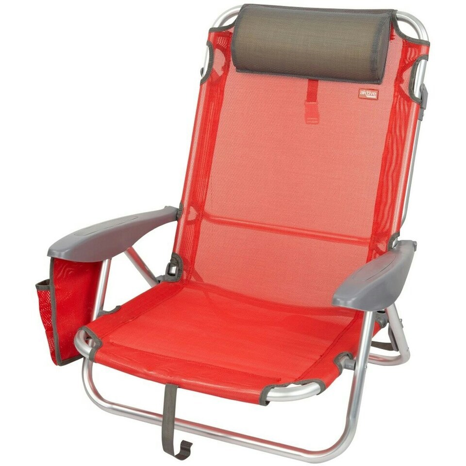 image 1 of Folding Chair with Headrest Aktive Menorca Red 51 x 76 x 45 cm (2 Units) N/A