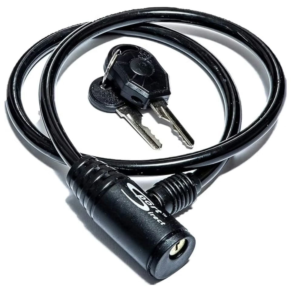image 1 of Sport Direct 6mm x 76cm Bike Cable Lock With LED Key | Black