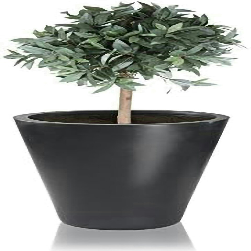 image 1 of Primrose Polystone Calgary Black Tall Indoor Outdoor Garden Planter 69cm